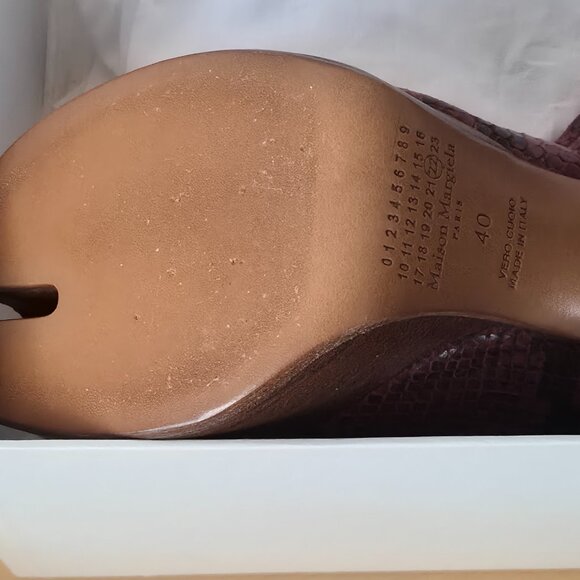 Maison Margiela Red Snakeskin Embossed Platform Tabi Boots Sz 40 - Picture 9 of 9